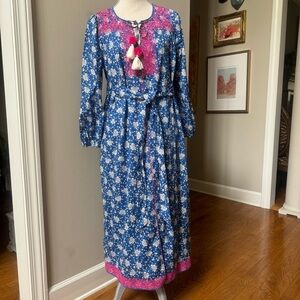 J. CREW Embroidered Tulum Midi Dress Caftan